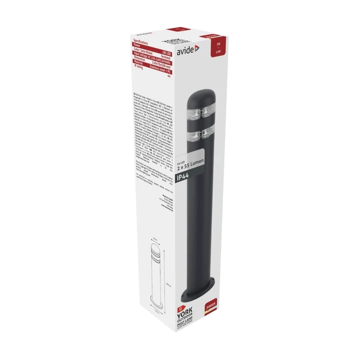 Avide York kültéri LED állólámpa antracit 2W 110lm 3000K 500 mm IP44 AOLPL-YK-WW-AN