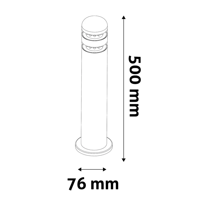 Avide York kültéri LED állólámpa fekete 2W 110lm 3000K 500 mm IP44 AOLPL-YK-WW-B