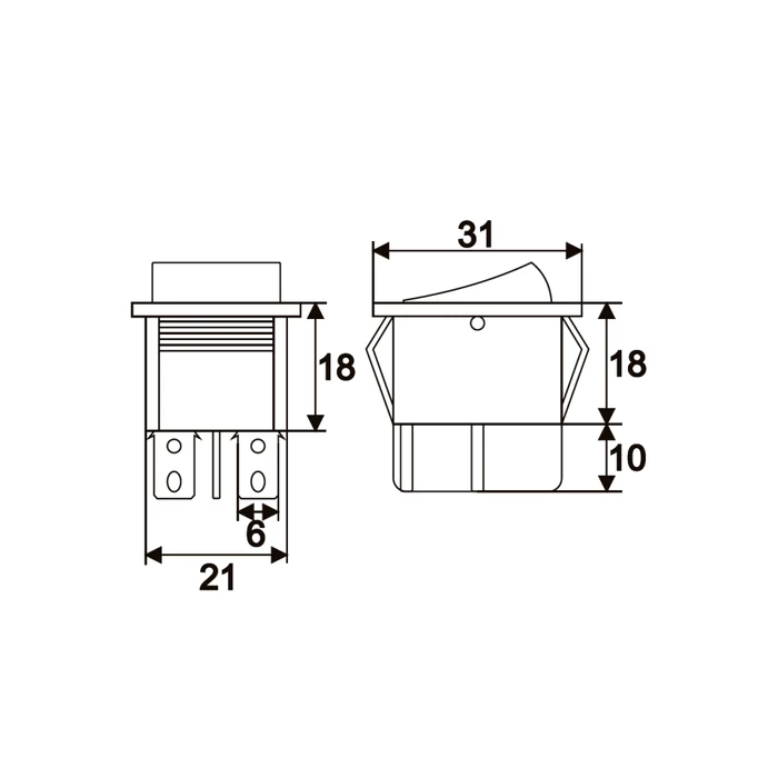 Beépíthető kapcsoló billenő sárga 09029SA