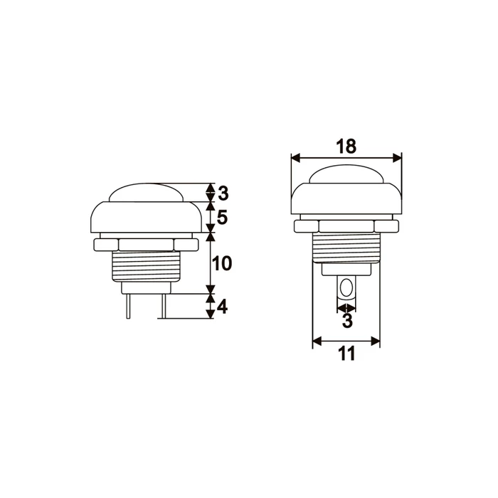 Beépíthető nyomógomb piros 09044PI