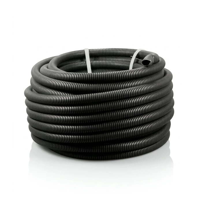 Behúzószálas lépésálló gégecső 63 mm duplafalú fekete 50m (közműcső) CR10063G4