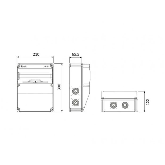 Bemis üres ipari csatlakozó doboz 10 modul IP66 BH2-6000-0000