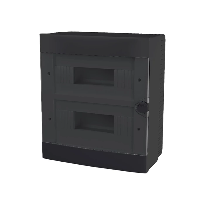 Elmark 24 (2x12) modulos lakáselosztó doboz falon kívüli fekete kiselosztó IP40 60245BL