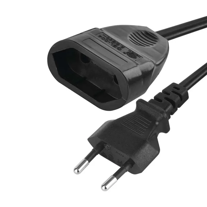 Emos Euro lengő hosszabbító kábel 1,5 m fekete PVC 2x0,75 mm2 PC01301