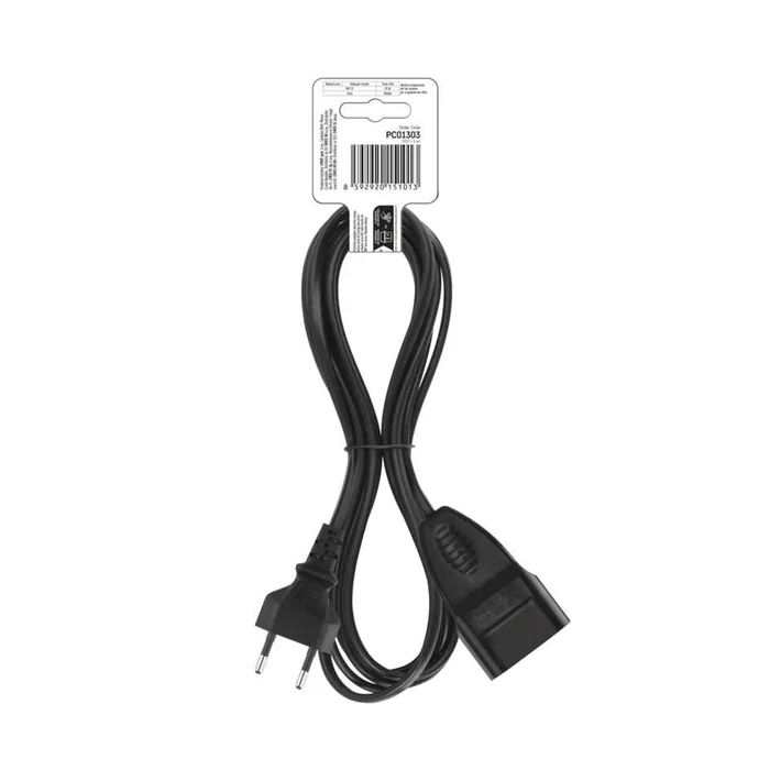 Emos Euro lengő hosszabbító kábel 3 m fekete PVC 2x0,75 mm2 PC01303