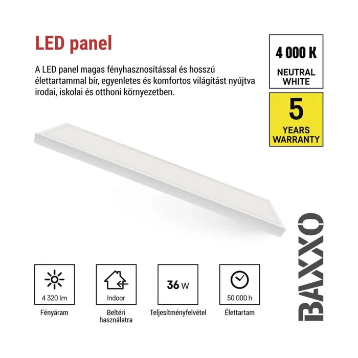 Emos falon kívüli LED panel 120x30 cm 36W 4320lm 4000K ZB3614