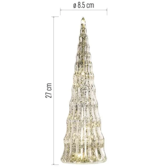 Emos karácsonyi LED-es üveg karácsonyfa elemes beltéri 27 cm DCLW30