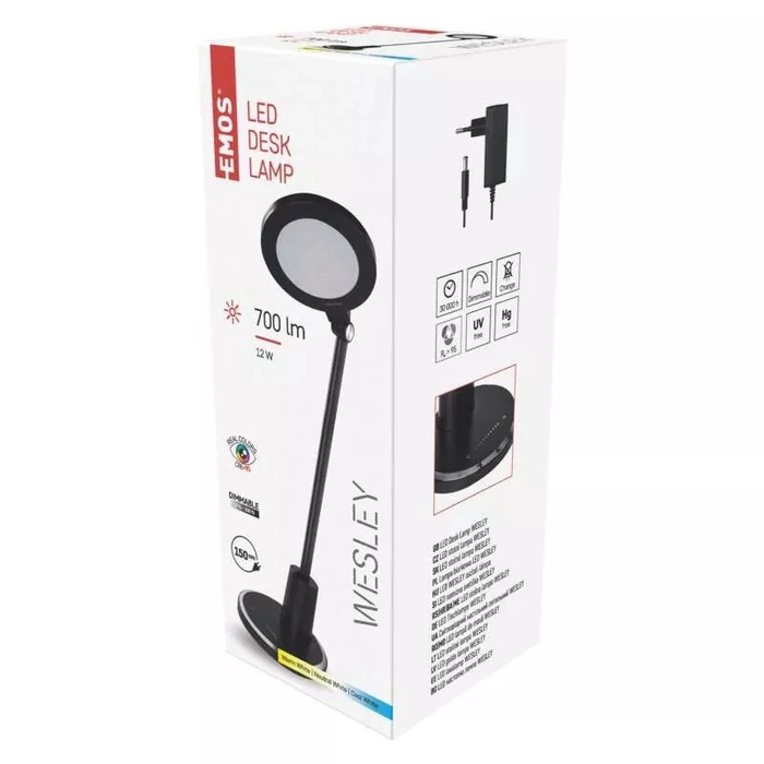 Emos LED asztali lámpa fekete Wesley Z7620B