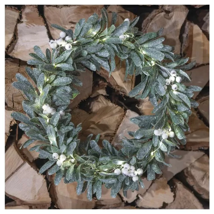 Emos LED fagyöngy koszorú időzíthető AA meleg fehér DCTW28