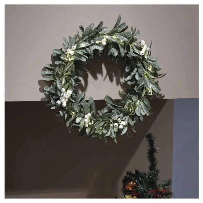 Emos LED fagyöngy koszorú időzíthető AA meleg fehér DCTW28