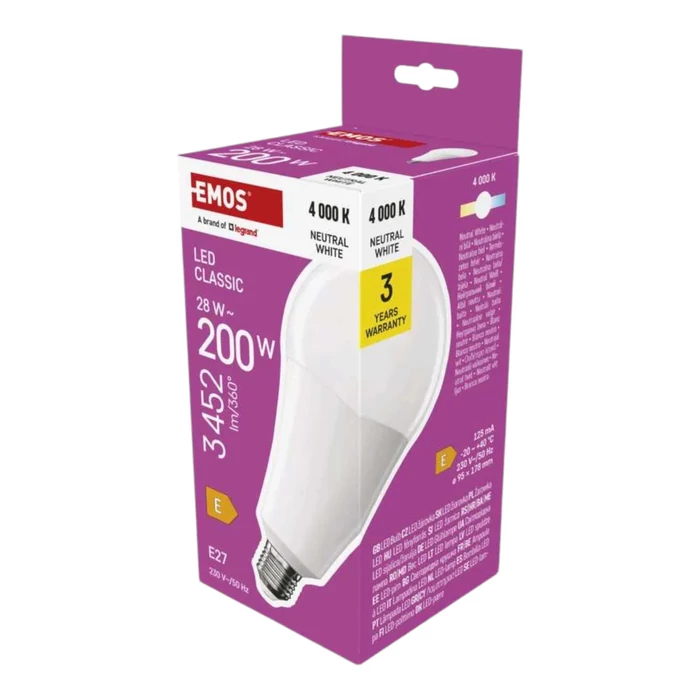 Emos LED izzó classic A95 E27 28W 3452lm 4000K ZQ5E93