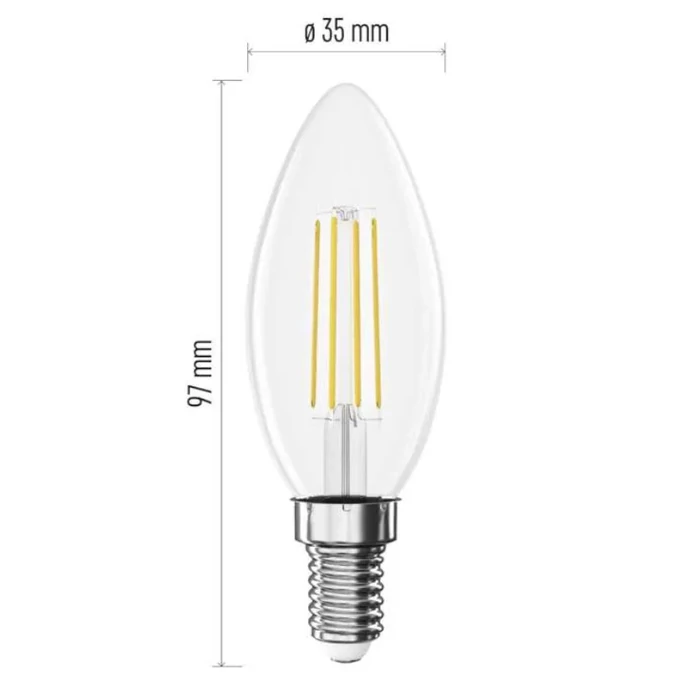 Emos LED izzó filament gyertya E14 3,4W 470lm 2700K ZF3D22