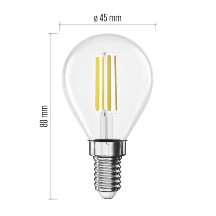 Emos LED izzó filament kisgömb E14 5,9W 806lm 2700K ZF1D42