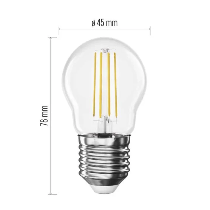 Emos LED izzó filament kisgömb E27 1,8W 250lm 4000K ZF6D03