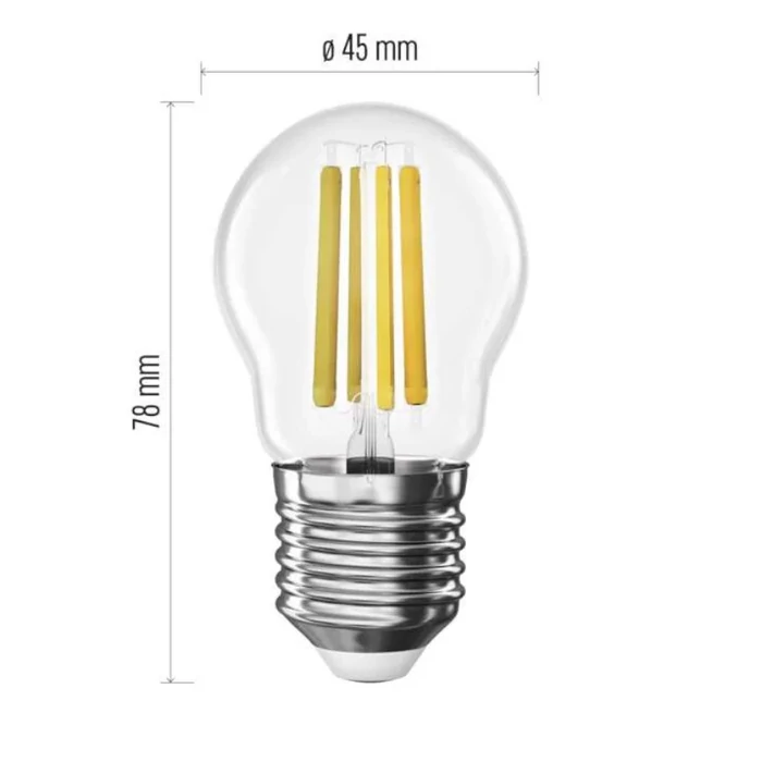 Emos LED izzó filament kisgömb E27 5,9W 806lm 2700K ZF6D42