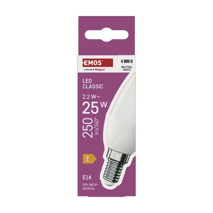 Emos LED izzó gyertya E14 2,2W 250lm 4000K C37 Classic ZQ3E03