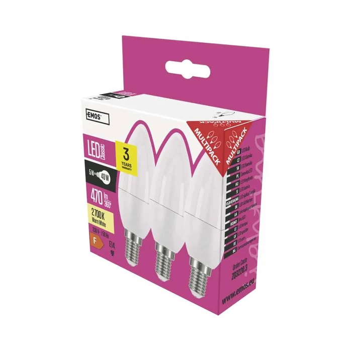 Emos LED izzó gyertya E14 5W 470lm 2700K C35 ZQ3220.3