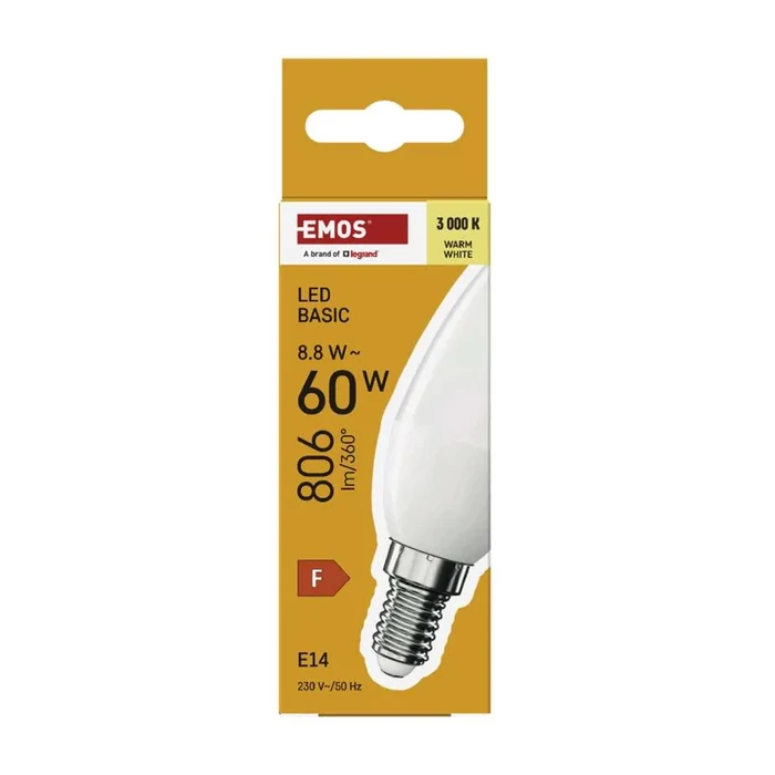 Emos LED izzó gyertya E14 8,8W 806lm 3000K C35 Basic ZL3F47