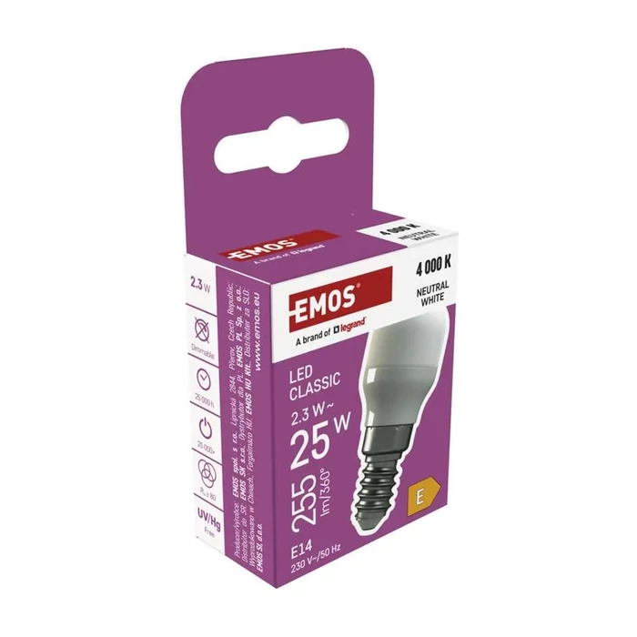 Emos LED izzó hűtőszekrénybe E14 2,3W 255lm 4000K ST26 Z6923