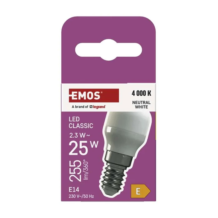 Emos LED izzó hűtőszekrénybe E14 2,3W 255lm 4000K ST26 Z6923