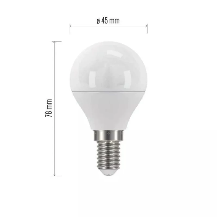Emos LED izzó kisgömb E14 5W 4000K természetes fehér 470 lumen ZQ1221