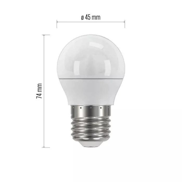 Emos LED izzó kisgömb E27 5W 4000K természetes fehér 470 lumen ZQ1121