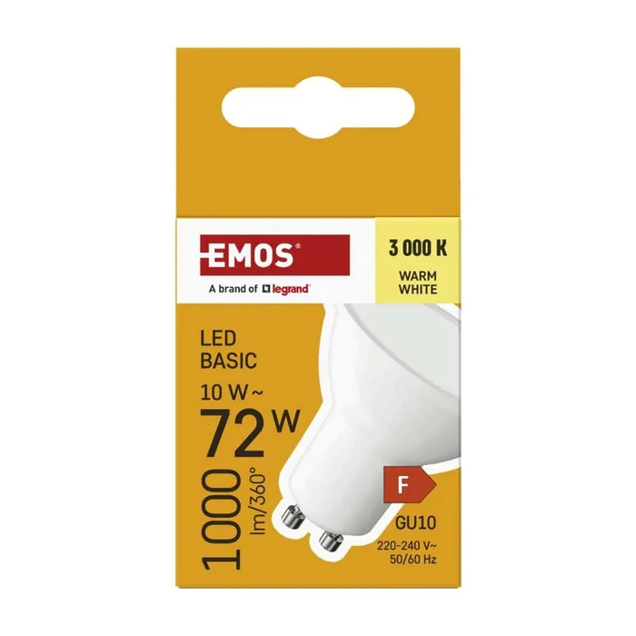 Emos LED izzó spot GU10 10W 1000lm 3000K Basic ZL8F52
