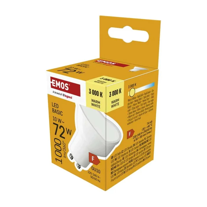 Emos LED izzó spot GU10 10W 1000lm 3000K Basic ZL8F52