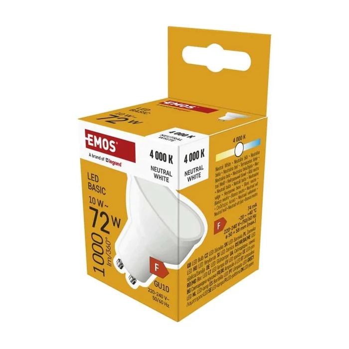 Emos LED izzó spot GU10 10W 1000lm 4000K Basic ZL8F53