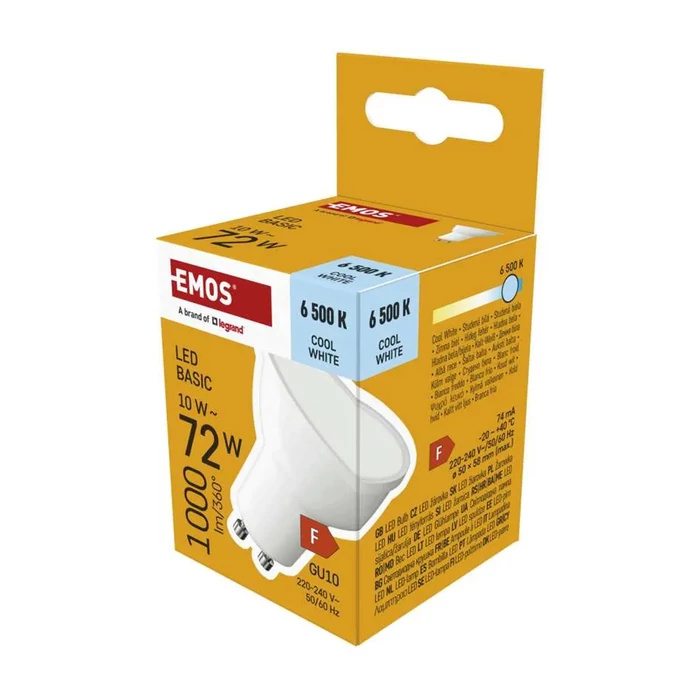 Emos LED izzó spot GU10 10W 1000lm 6500K Basic ZL8F54