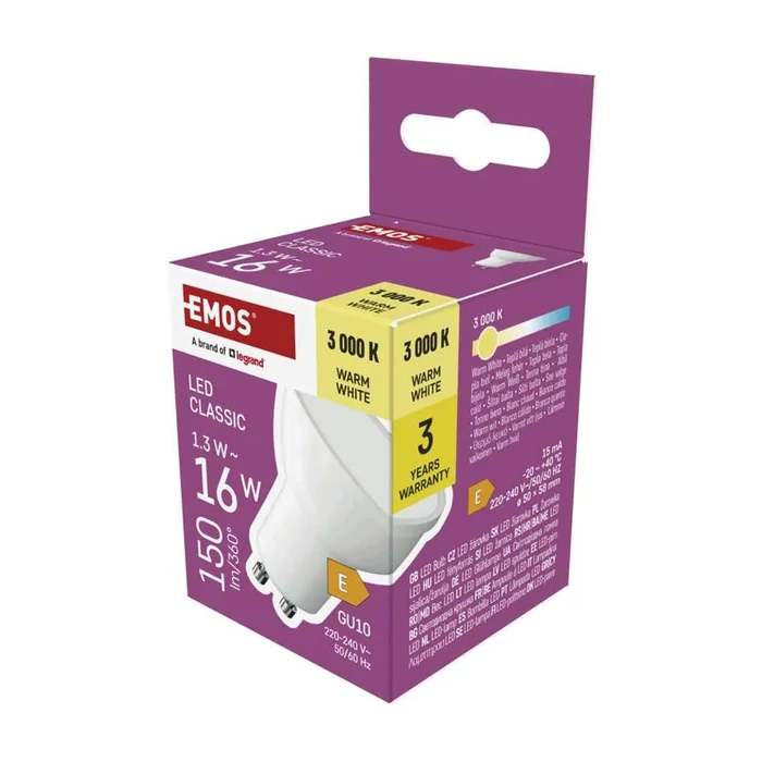 Emos LED izzó spot GU10 1,3W 150lm 3000K Classic ZQ8EL2