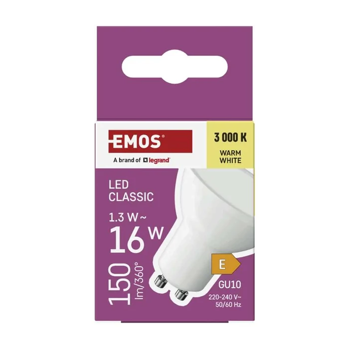 Emos LED izzó spot GU10 1,3W 150lm 3000K Classic ZQ8EL2