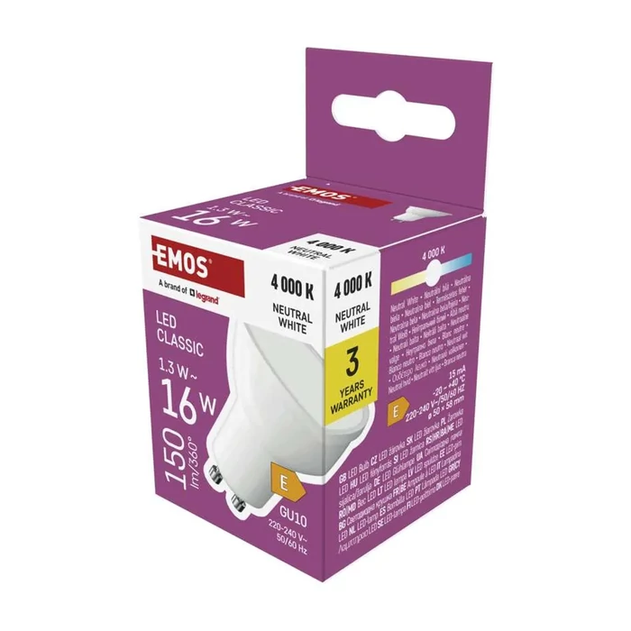 Emos LED izzó spot GU10 1,3W 150lm 4000K Classic ZQ8EL3