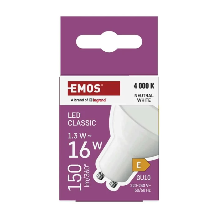 Emos LED izzó spot GU10 1,3W 150lm 4000K Classic ZQ8EL3