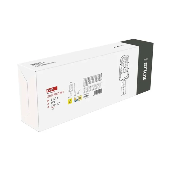 Emos LED utcai lámpa 30W 3600lm 3000K IP65 SOLIS ZO0303