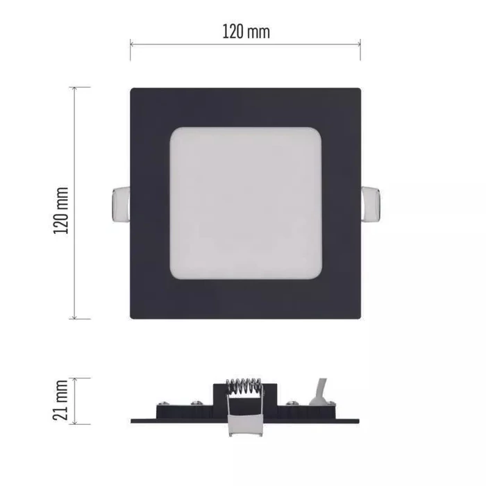 Emos NEXXO LED panel süllyeszthető négyzet fekete 7W CCT 480lm IP40/IP20 ZD2323