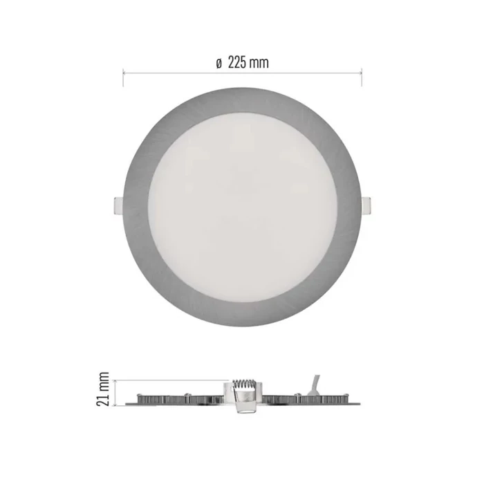 Emos süllyesztett LED panel 18W 1600lm CCT ezüst kerek NEXXO ZD1243