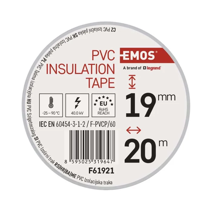 Emos szigetelőszalag 20mx19mm fehér F61921
