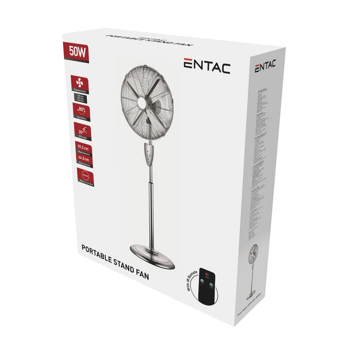 Entac fém álló ventilátor 50W távirányítóval EPMSF-50W-RC