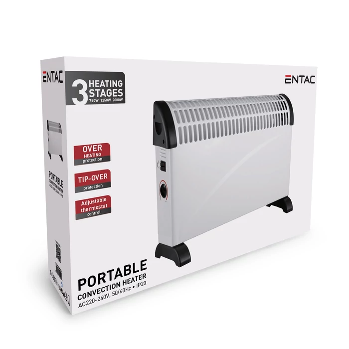 Entac hordozható konvektoros hősugárzó 750W/1250W/2000W EPCHB750-S