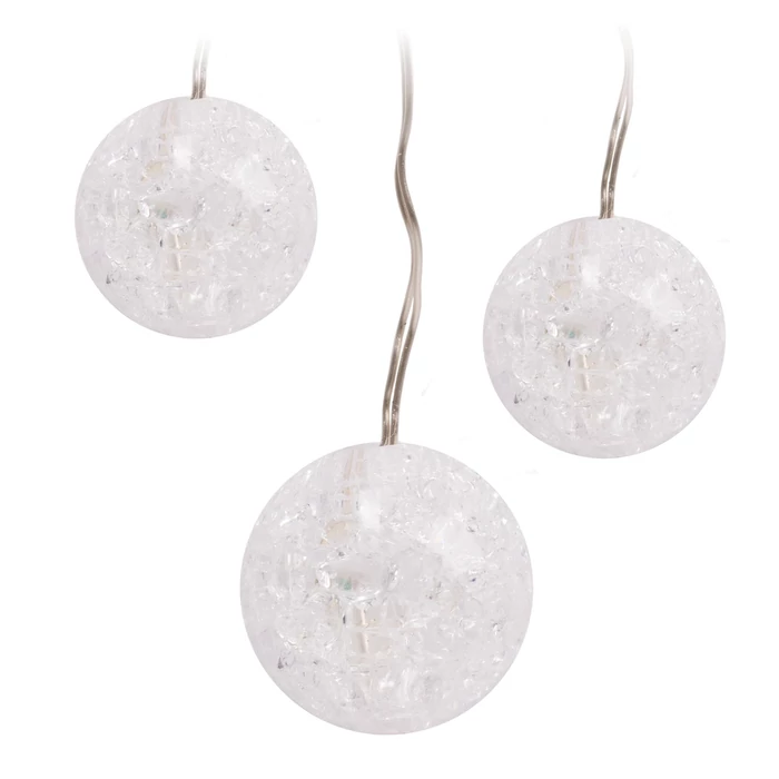 Entac karácsonyi fényfüzér beltéri 1,3m áttetsző műanyag golyó 10 LED meleg fehér IP20 ECL-CPB-10WW