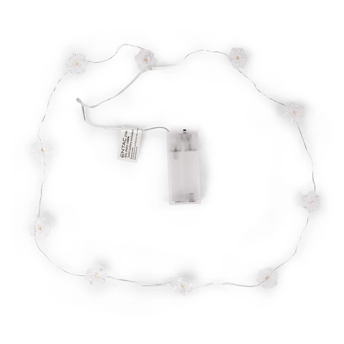 Entac karácsonyi fényfüzér beltéri 1,3m hópehely 10 LED meleg fehér IP20 ECL-PSF2-10WW