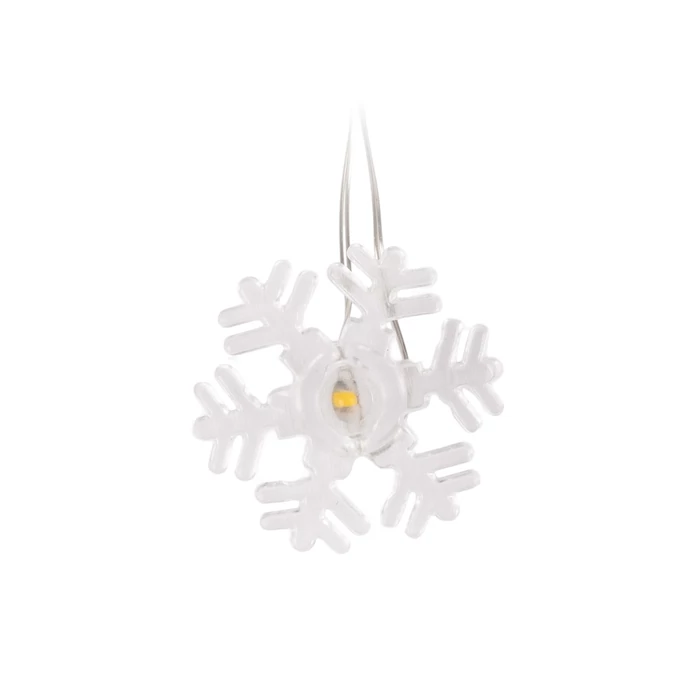 Entac karácsonyi fényfüzér beltéri 1,3m hópehely 10 LED meleg fehér IP20 ECL-PSF2-10WW