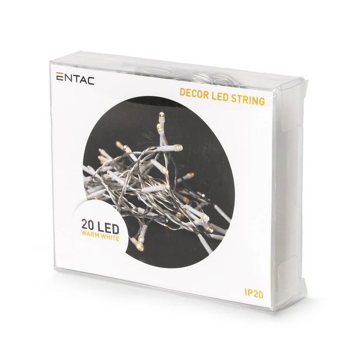 Entac karácsonyi fényfüzér beltéri 2,3m 20 LED meleg fehér IP20 ECL-20WW