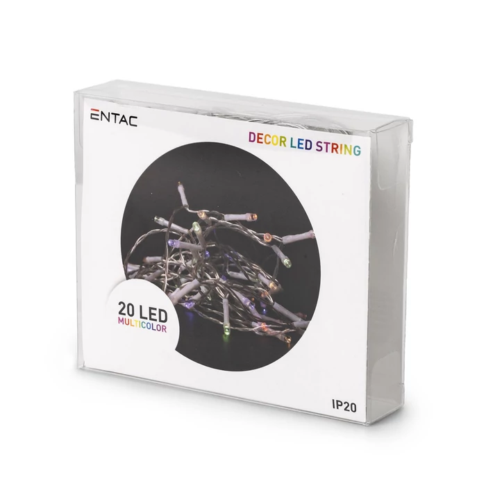 Entac karácsonyi fényfüzér beltéri 2,3m 20 LED színes IP20 ECL-20MC