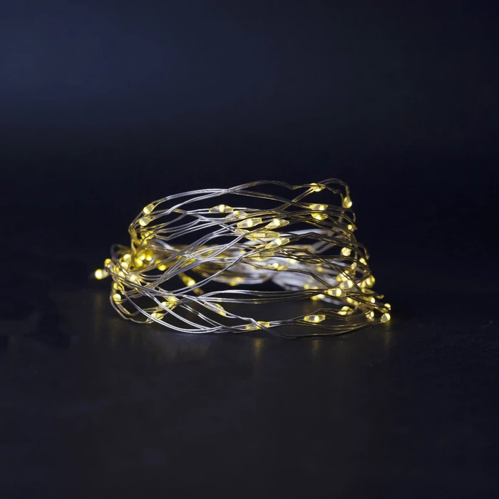 Entac karácsonyi nano fényfüzér beltéri időzítővel 1,1m 20 LED meleg fehér IP20 ECL-S20WW-T