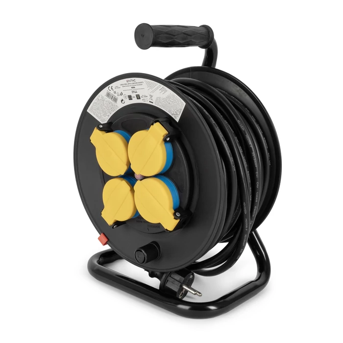 Entac kültéri kábeldob 20m gumikábellel 4 dugalj H05RR-F 3x1,5 IP44 ESCR44G4-20
