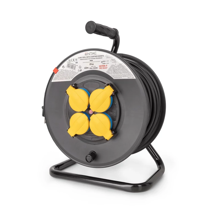 Entac kültéri kábeldob 40m gumikábellel 4 dugalj H05RR-F 3x2,5 IP44 ESCR44G4-40