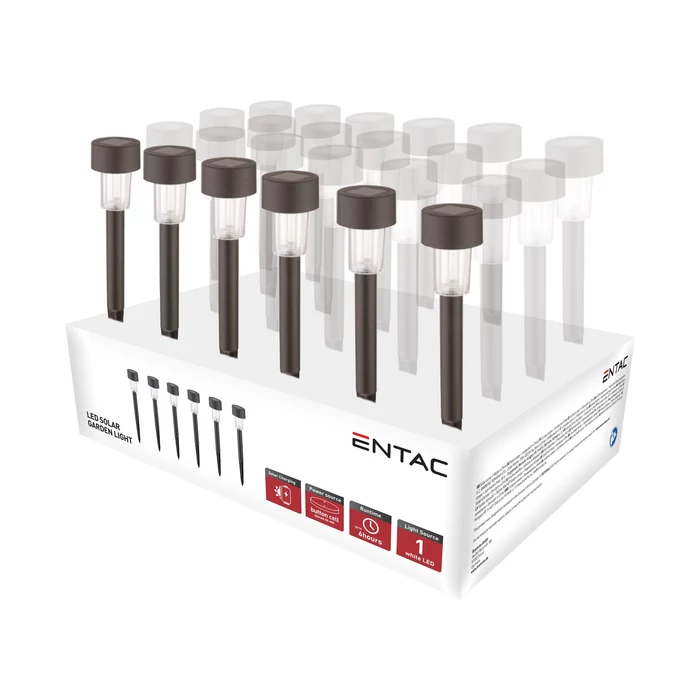 Entac leszúrható szolár lámpa 310 mm műanyag fekete EGSL-P1LC31-PDQ