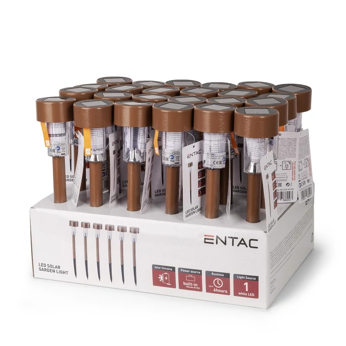 Entac napelemes kerti szolár lámpa leszúrható barna 360mm 1 LED IP44 EGSL-SS1LC36-B-PDQ